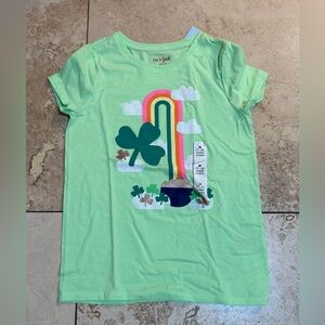 Cat & Jack Mint Green Lucky Rainbow Tee